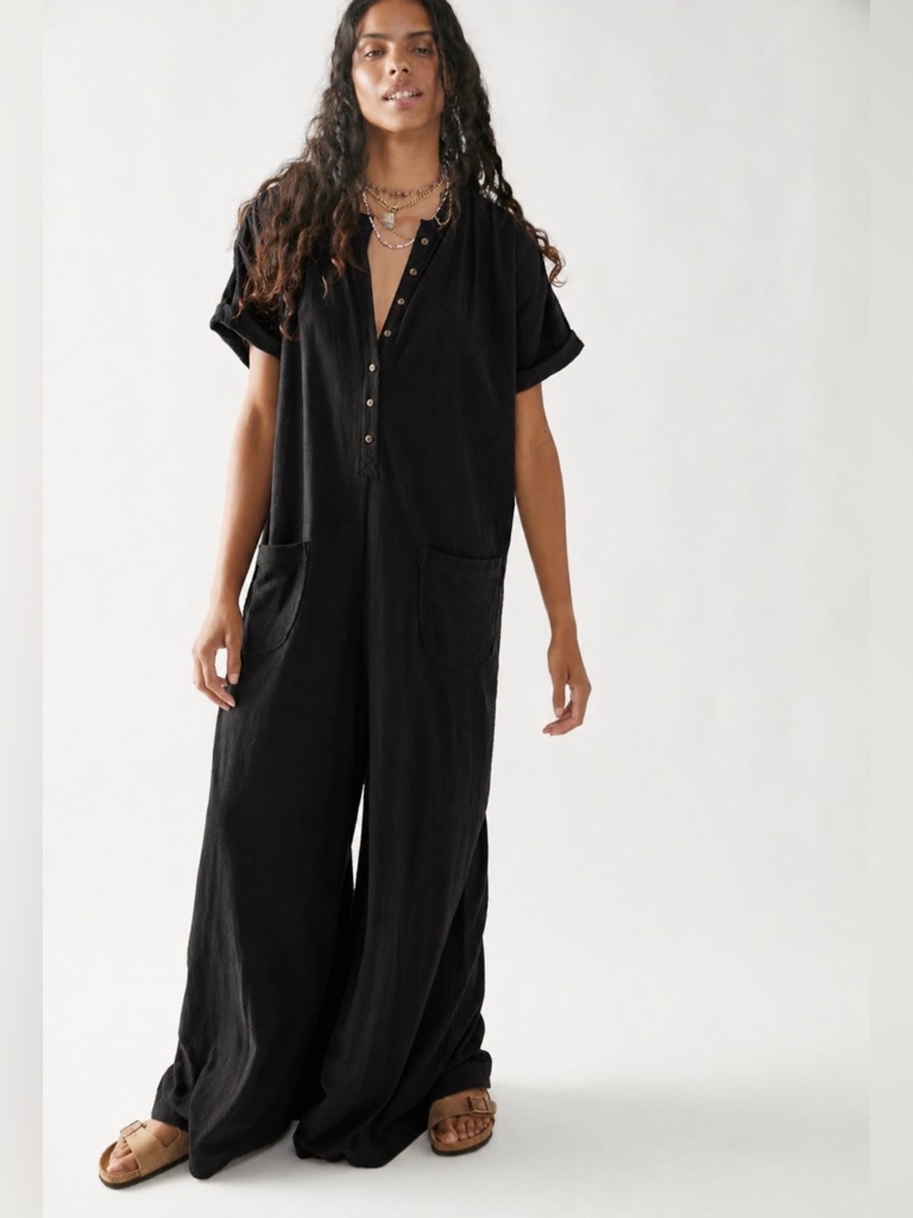 NATURAL LIFE Black Wide Leg Jumpsuit